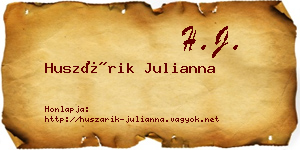 Huszárik Julianna névjegykártya
