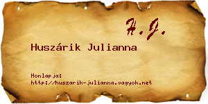 Huszárik Julianna névjegykártya